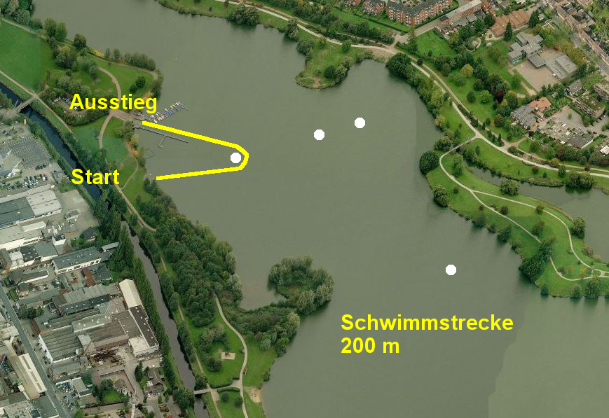 Die 200 m Schwimmstrecke Image