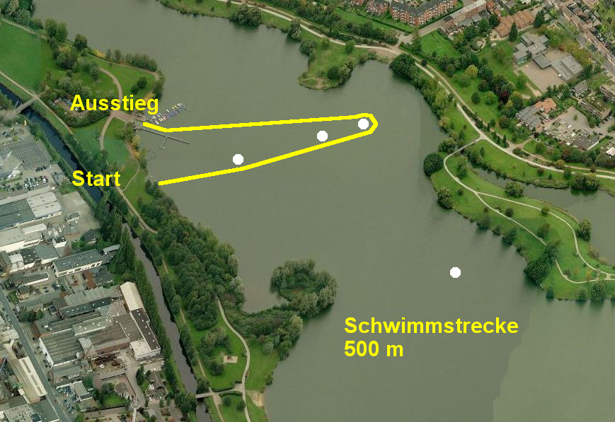 Die 500 m Schwimmstrecke Image